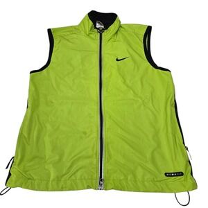 Nike Clima Fit Lightweight Vest Lime Green Black Sleeveless Athletic Women M